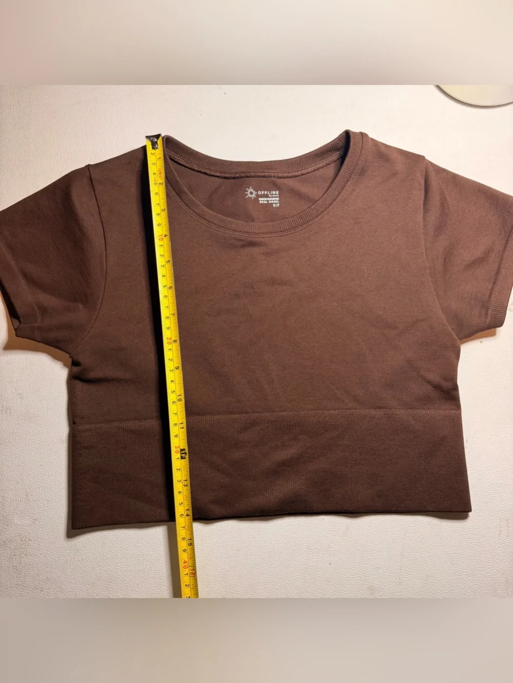 Seamless Brown Scoop Neck Women's Top